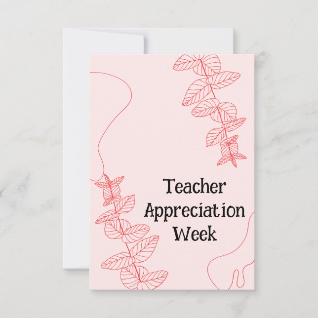 Teacher Appreciation Week  Thank You Card (Front)