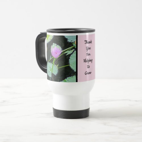 Teacher Appreciation Week Water Lily Pink Flower Travel Mug