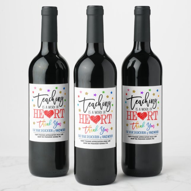 Teacher Appreciation Week  Wine Label (Bottles)