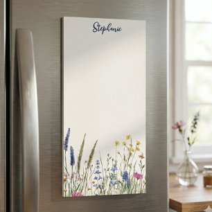 Teacher Appreciation Wildflower Botanical Floral Magnetic Notepad