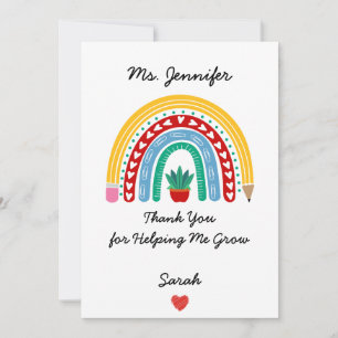 Teacher Appreciation With Thank You Message Custom Holiday Card