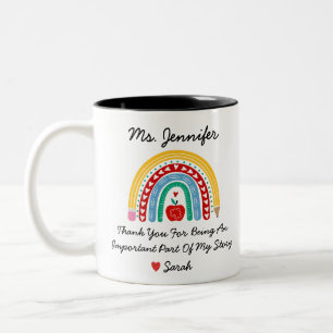 Teacher Appreciation With Thank You Message Custom Two-Tone Coffee Mug