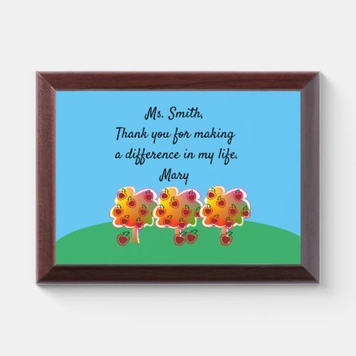 Teacher Appreciation Wooden Plaque