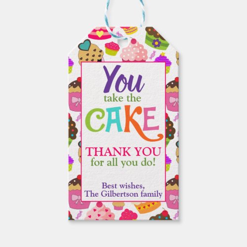  Teacher Appreciation You Take The Cake Gift Tags