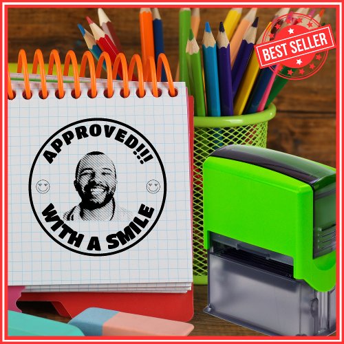 Teacher Approved Custom Funny Face Photo Self_inking Stamp