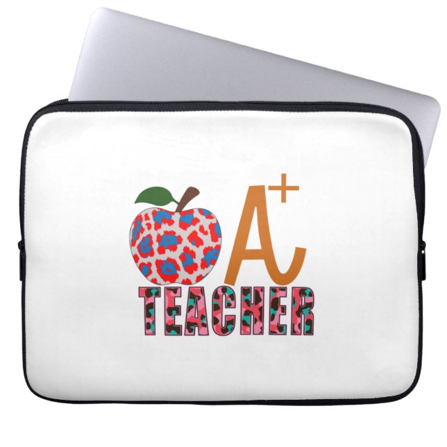 Teacher Art Apple A Plus Teacher Laptop Sleeve (Front)