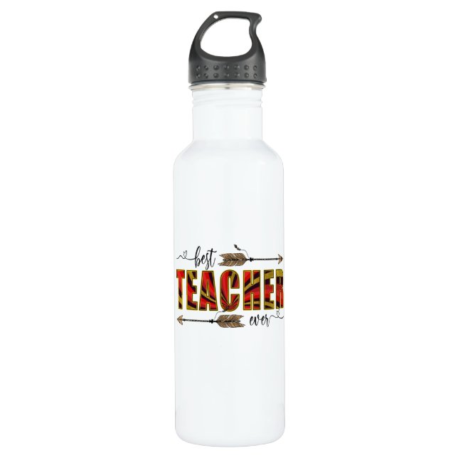 Teacher Art Best Teacher Evers Stainless Steel Water Bottle (Front)