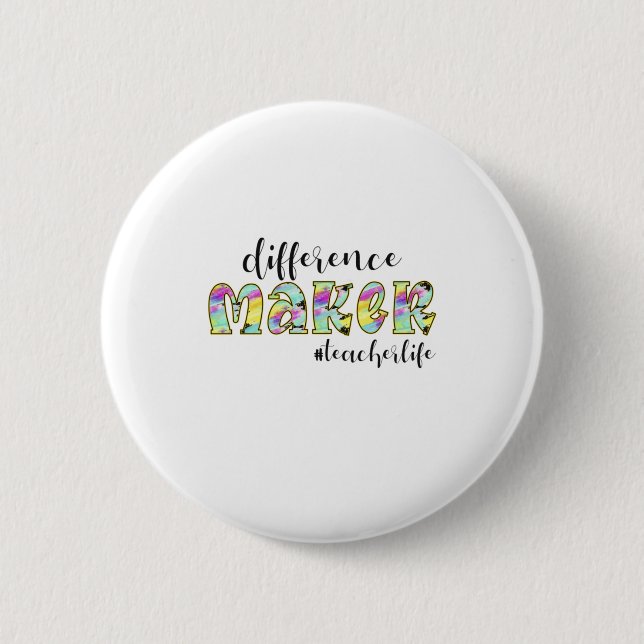 Teacher Art Difference Make Teacher Life Button (Front)