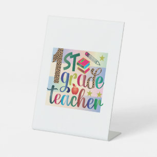 Teacher Art First Grade Teacher Pedestal Sign