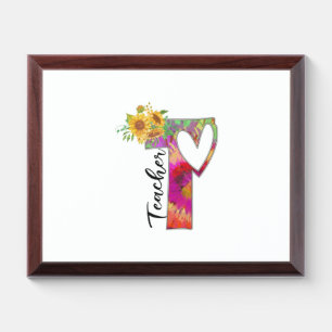 Teacher Art Flower Teacher Award Plaque