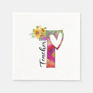 Teacher Art Flower Teacher Napkins