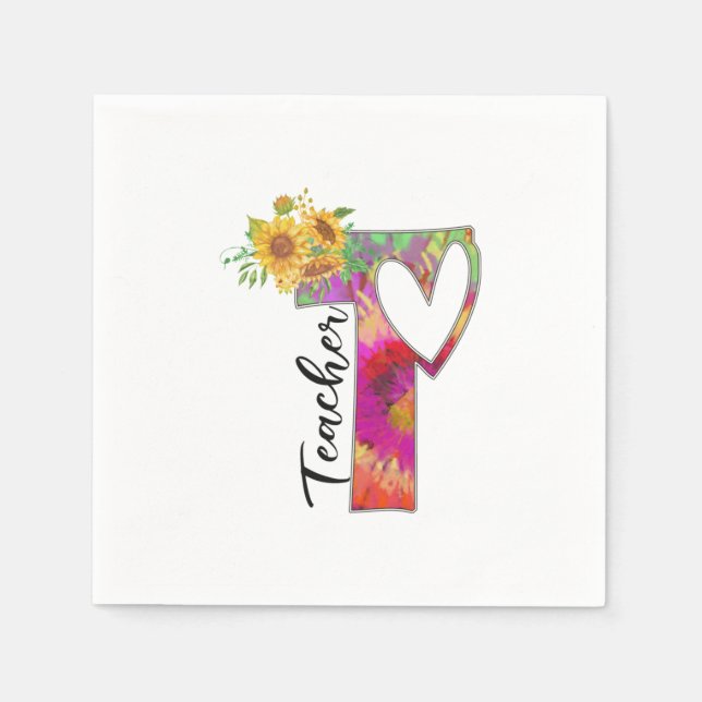 Teacher Art Flower Teacher Napkins (Front)