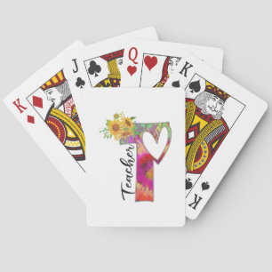 Teacher Art Flower Teacher Poker Cards
