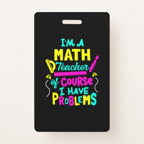 Teacher Art Math Teacher School Badge