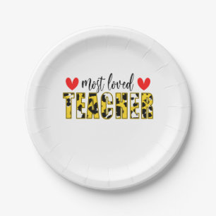 Teacher Art Most Loved Teacher Paper Plates