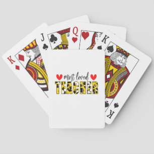 Teacher Art Most Loved Teacher Poker Cards