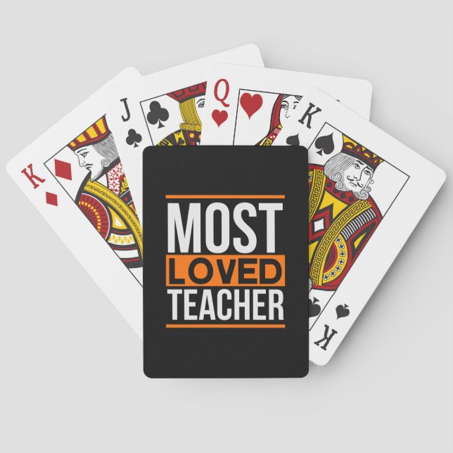Teacher Art Most Loved Teacher Poker Cards (Back)