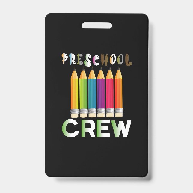 Teacher Art Preschool Crew Teacher Badge (Front)
