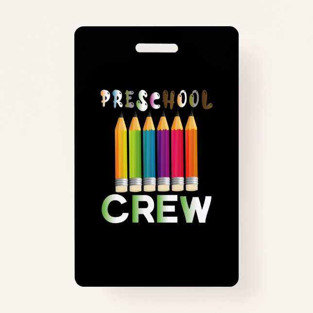 Teacher Art Preschool Crew Teacher Badge (Front)