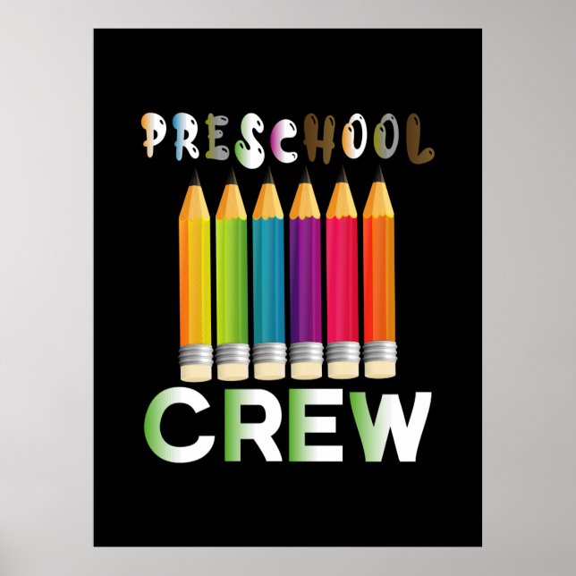 Teacher Art Preschool Crew Teacher Poster (Front)