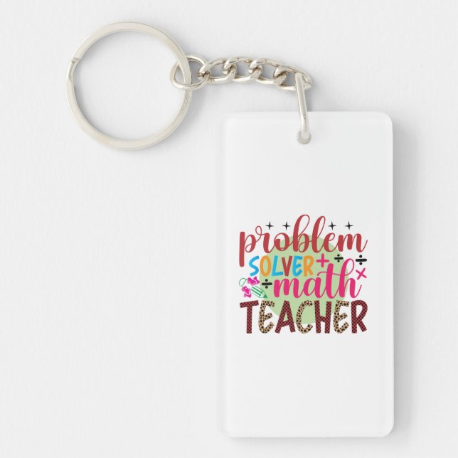 Teacher Art Problem Solver Math Teacher Keychain (Front)