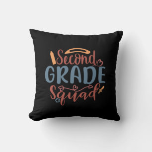 Teacher Art Second Grade Squad Throw Pillow