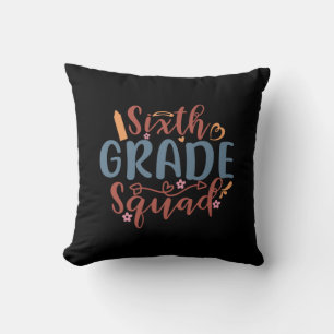 Teacher Art Sixth Grade Squad Throw Pillow