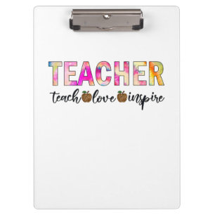 Teacher Art Teach Love Inspire Clipboard