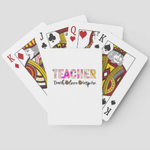 Teacher Art Teach Love Inspire Poker Cards