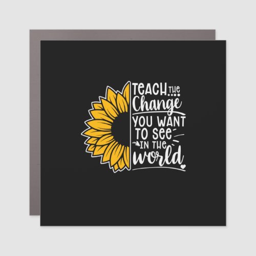 Teacher Art Teacher Sunflower Car Magnet