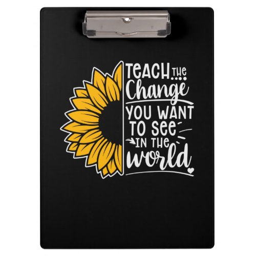 Teacher Art Teacher Sunflower Clipboard