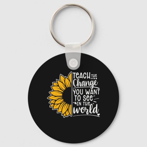 Teacher Art Teacher Sunflower Keychain