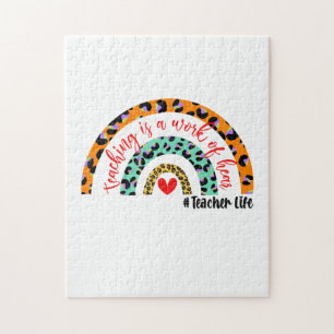 Teacher Art Teaching Is A Work Of Heart Jigsaw Puzzle