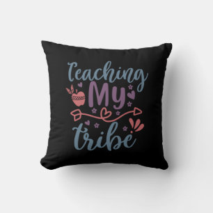 Teacher Art Teaching My Tribe Throw Pillow