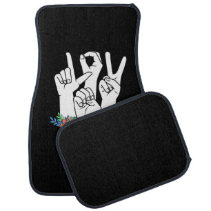 Teacher ASL Hand Sign Car Floor Mat