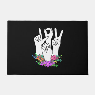 Teacher ASL Hand Sign Doormat