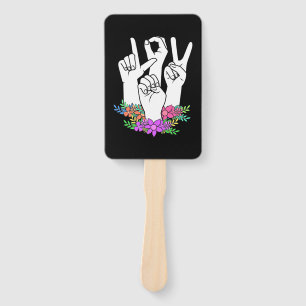 Teacher ASL Hand Sign Fan