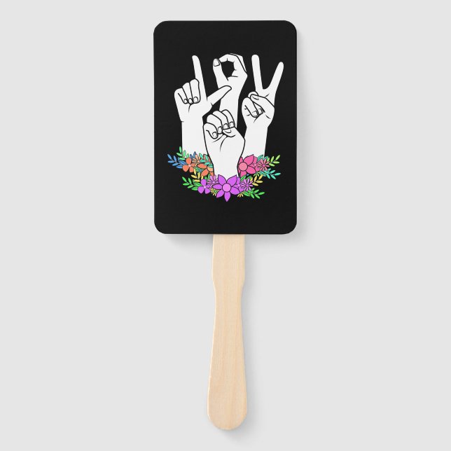 Teacher ASL Hand Sign Fan (Front)