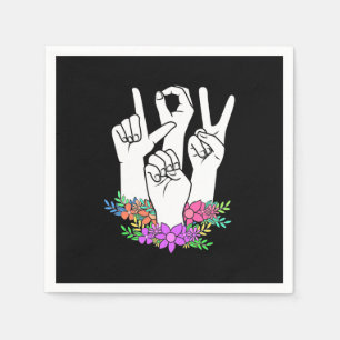 Teacher ASL Hand Sign Napkins