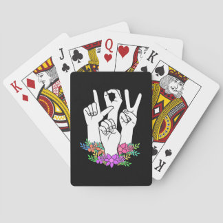 Teacher ASL Hand Sign Poker Cards