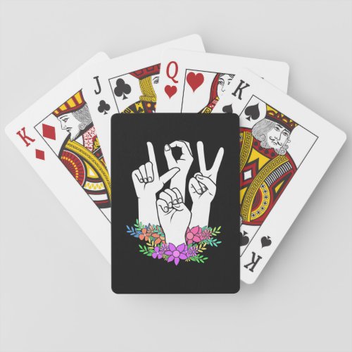 Teacher ASL Hand Sign Poker Cards