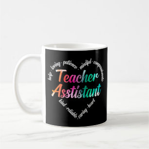Teacher Assistant Heart Word Cloud Watercolor Coffee Mug
