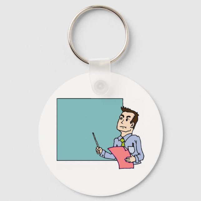 Teacher At Blackboard Keychain (Front)