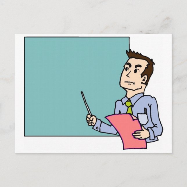 Teacher At Blackboard Postcard (Front)