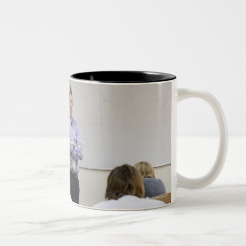 Teacher at front of class children working hard Two_Tone coffee mug