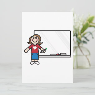 Teacher at Whiteboard Classroom Invitation