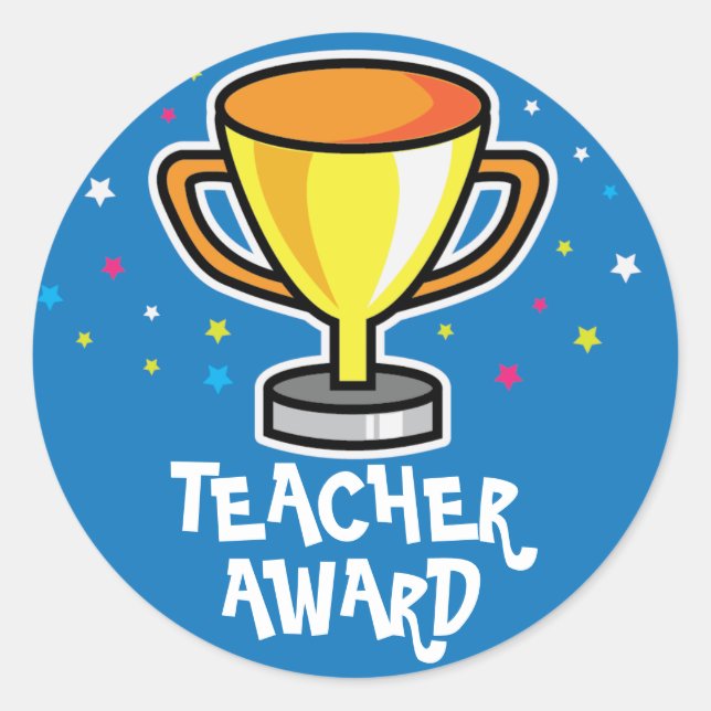 Teacher award classic round sticker (Front)