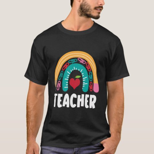 Teacher Back To School Boho Rainbow For Teachers T_Shirt