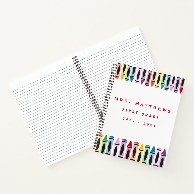 Teacher Back to School Cute Color Crayon Notebook (Inside)