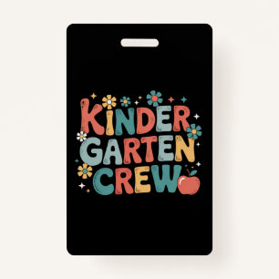 Teacher Back to School Kindergarten Crew Badge